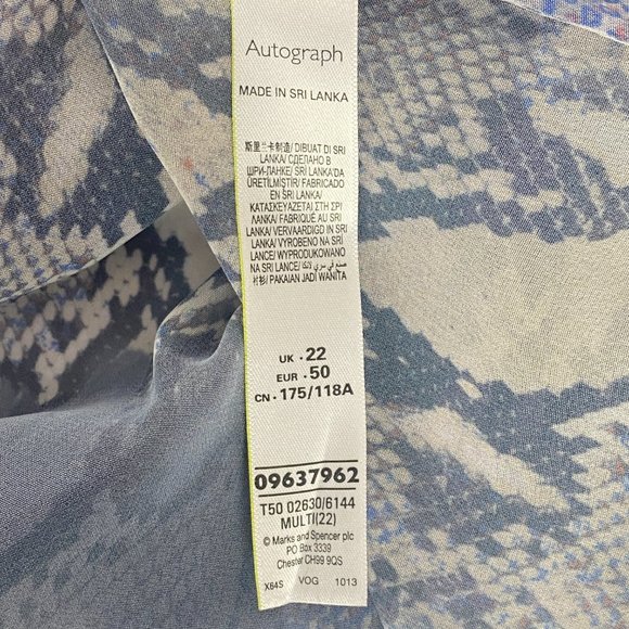 Autograph Blouse Women 18 UK 22 Flowy Sheer Top Purple Short‎ Sleeve Pullover - Picture 14 of 14